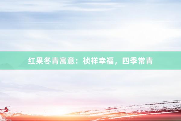 红果冬青寓意：祯祥幸福，四季常青